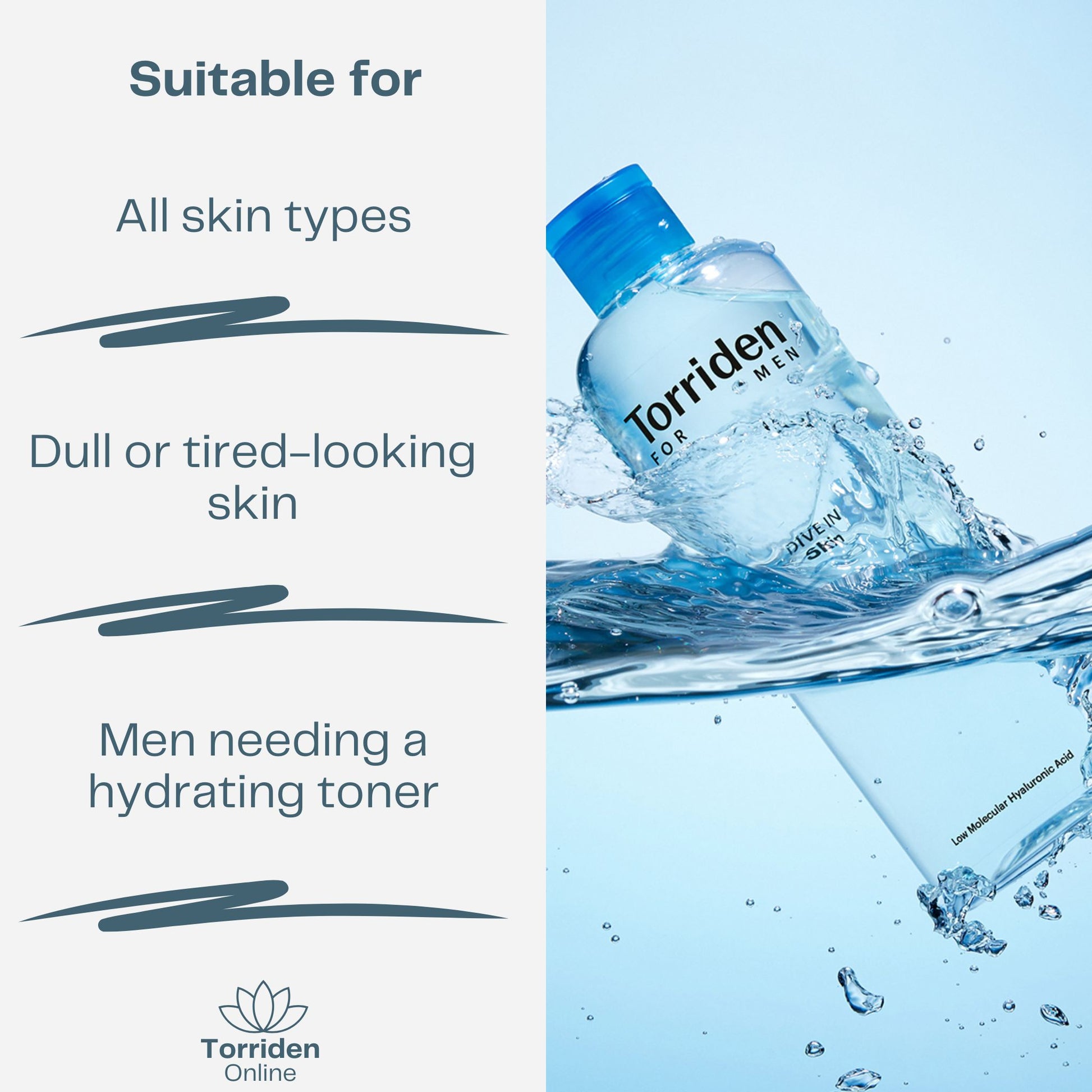 Torriden Dive In for Men Low Molecular Hyaluronic Acid Skin Types