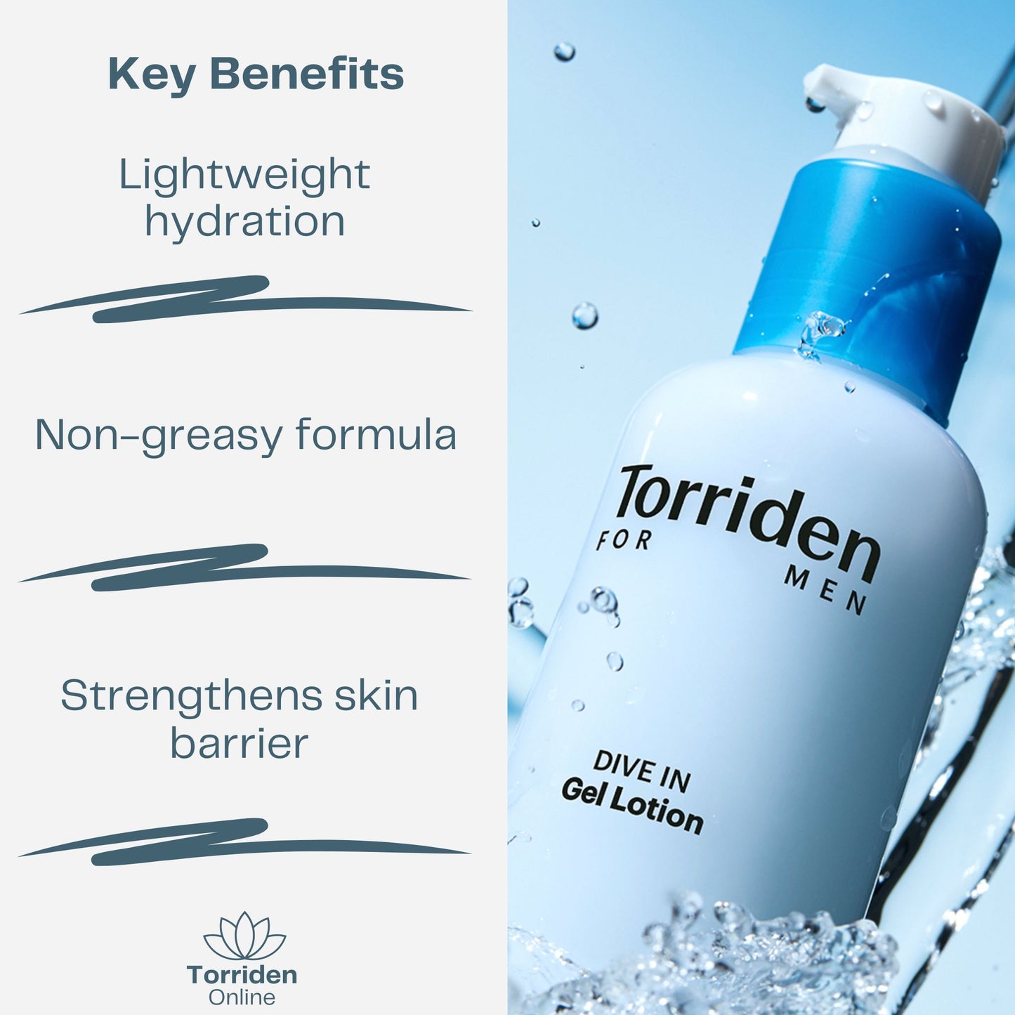 Torriden Dive In for Men Low Molecular Hyaluronic Acid Gel Lotion Benefits